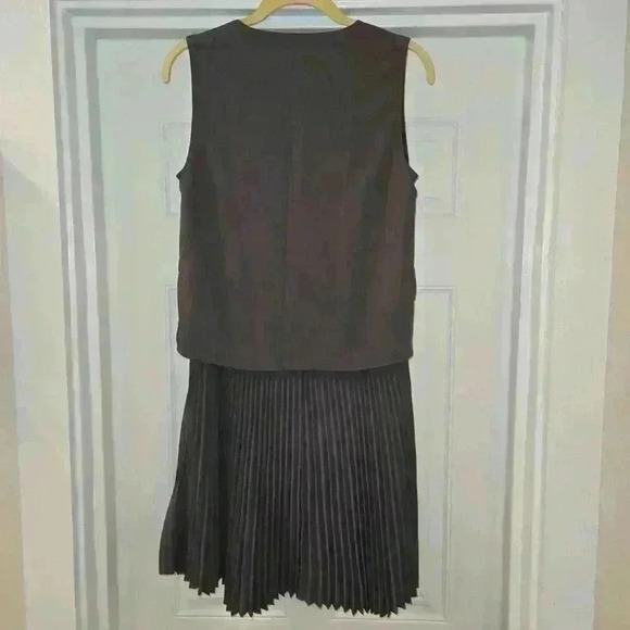 All Saints Taya Sleeveless V-Neck Pleated Dress Gray Womens Size 2 - Picture 2 of 9